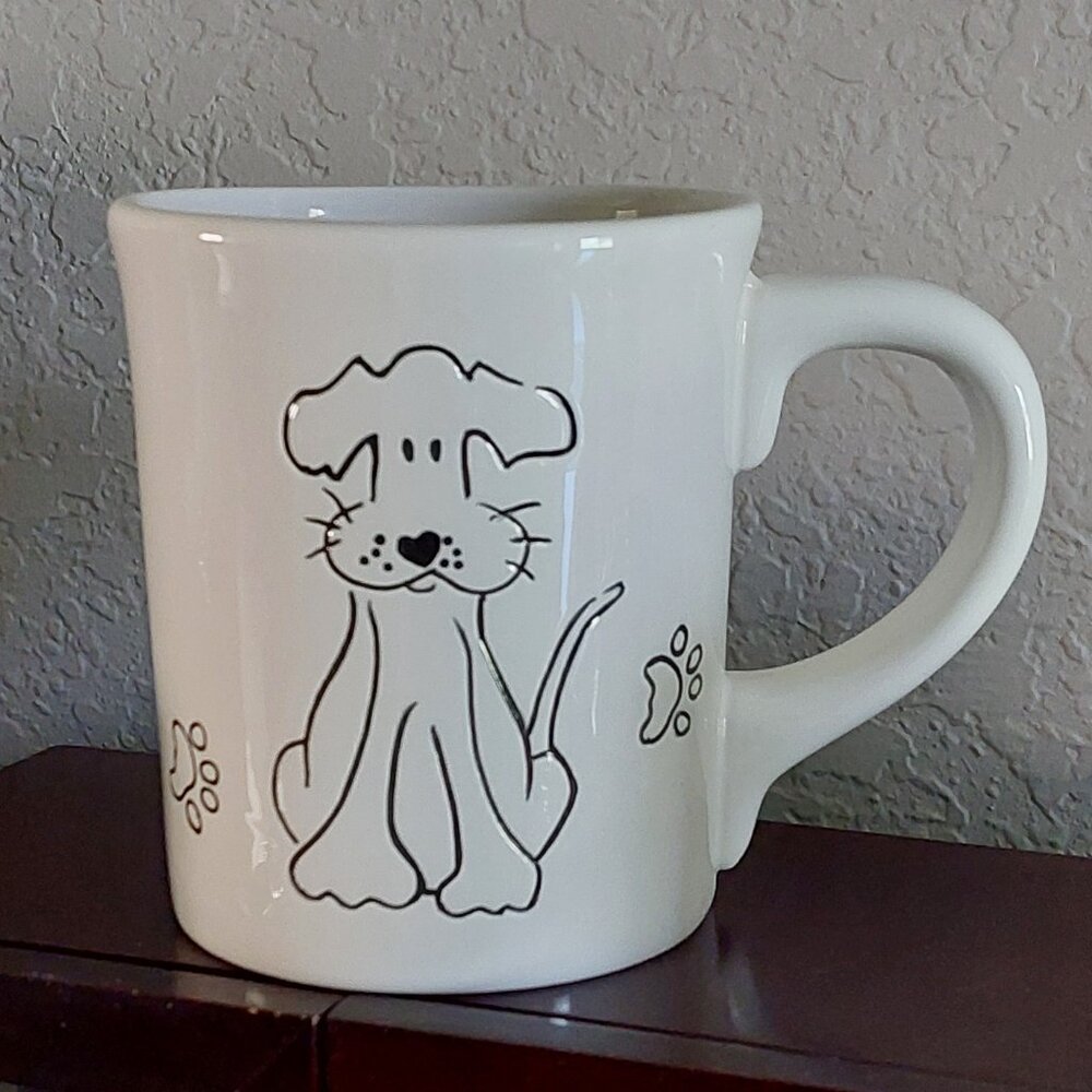 Florida Marketplace Dog & Pawprints Ivory Ceramic Mug